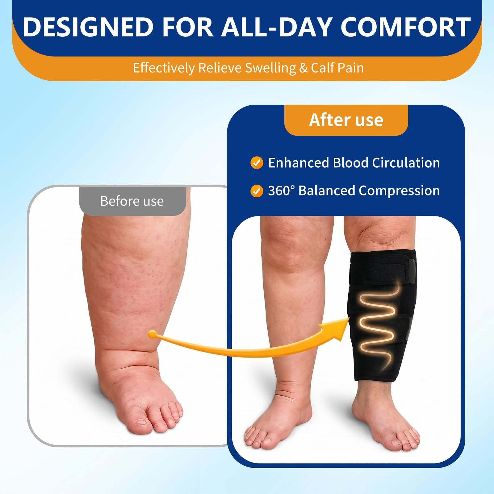 Calf Brace Compression Wrap, Adjustable Shin Splint Support for Men & Women, …