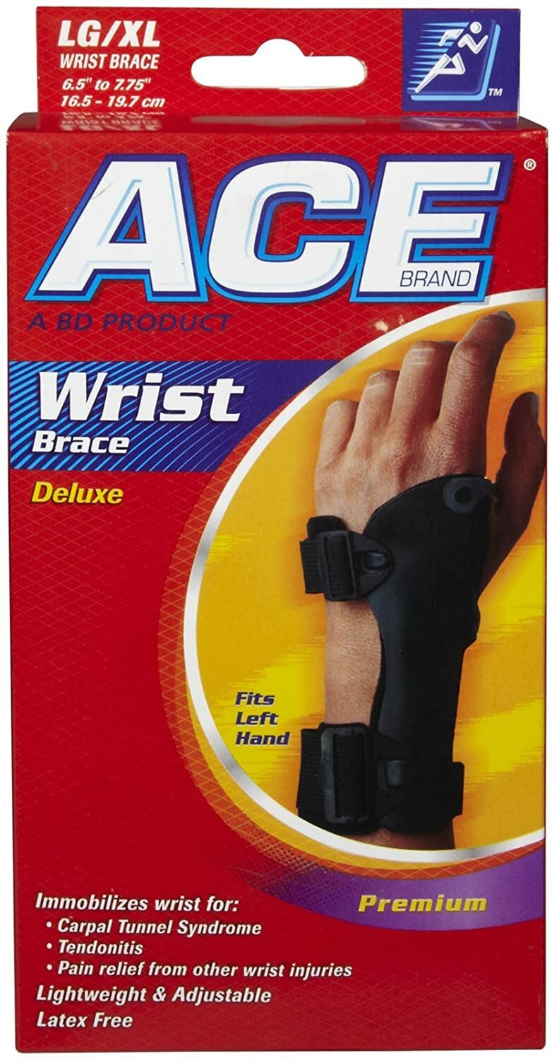 ACE Wrist Brace Deluxe Premium Left Hand Size LG/XL ~ New ~