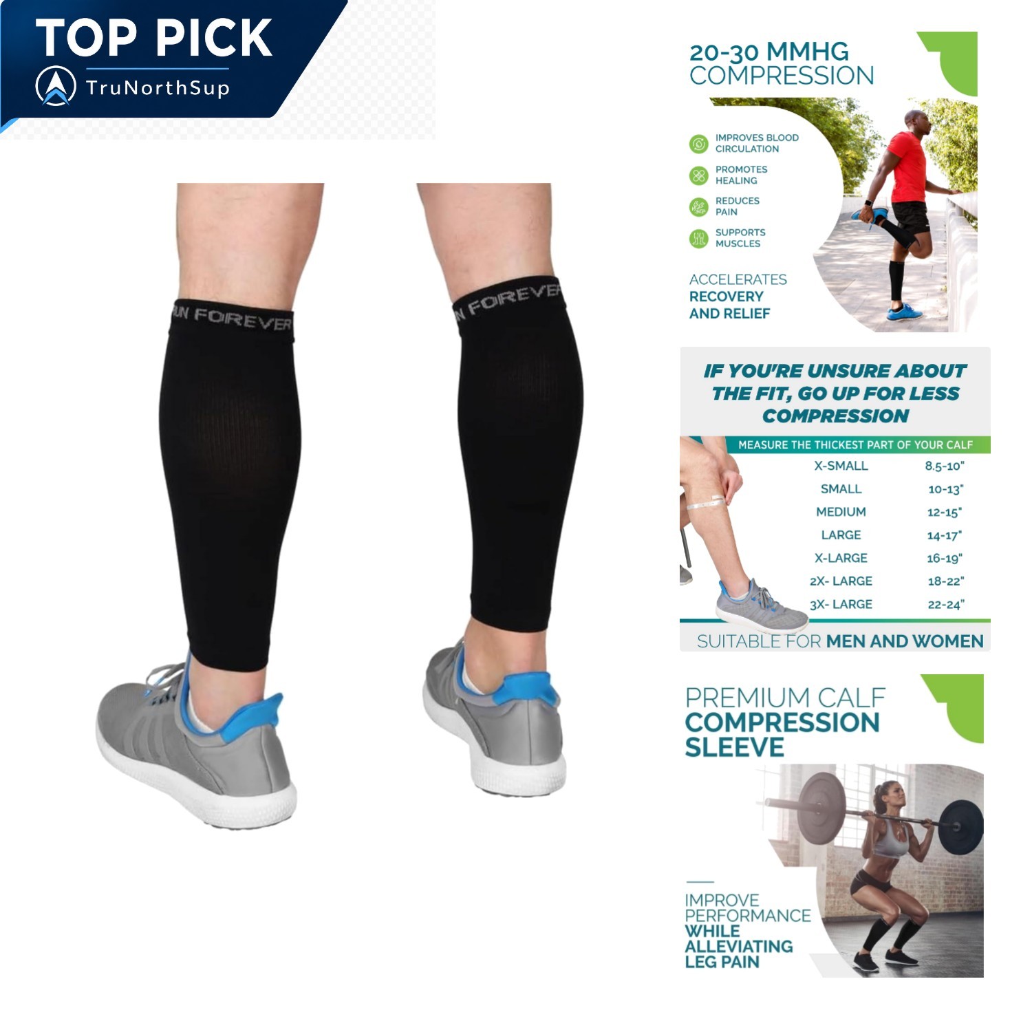 Calf Compression Sleeve Men Women Leg Support Running Soccer Cycling Pair