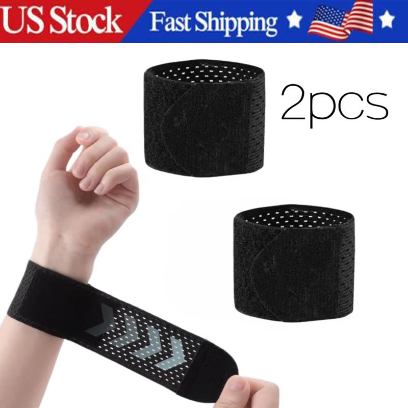 2pcs Adjustable Sports Wrist Band Brace Wrap Support Strap Carpal Tunnel Bandage