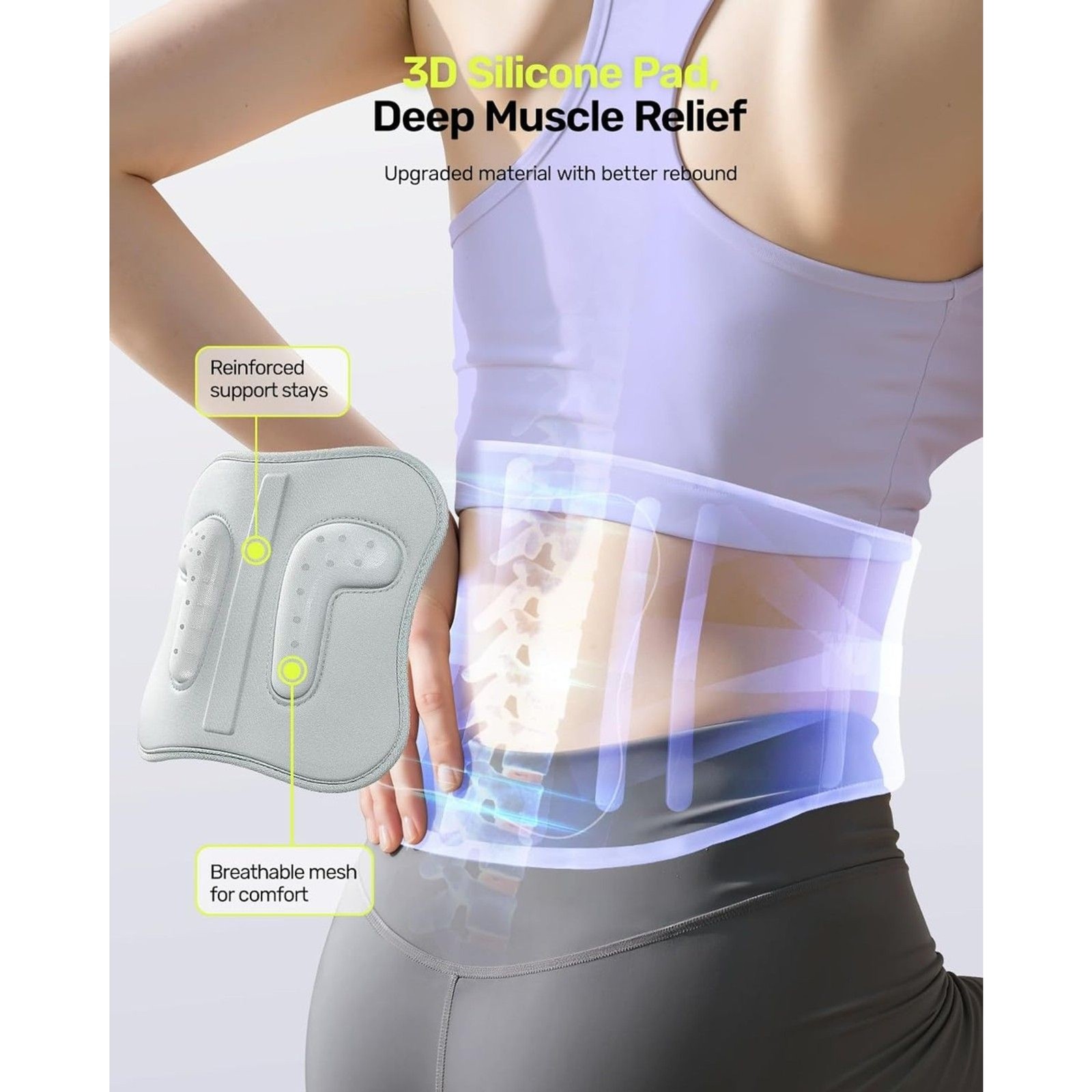 Women’s Back Brace Purple Size M Adjustable Breathable Lumbar Support