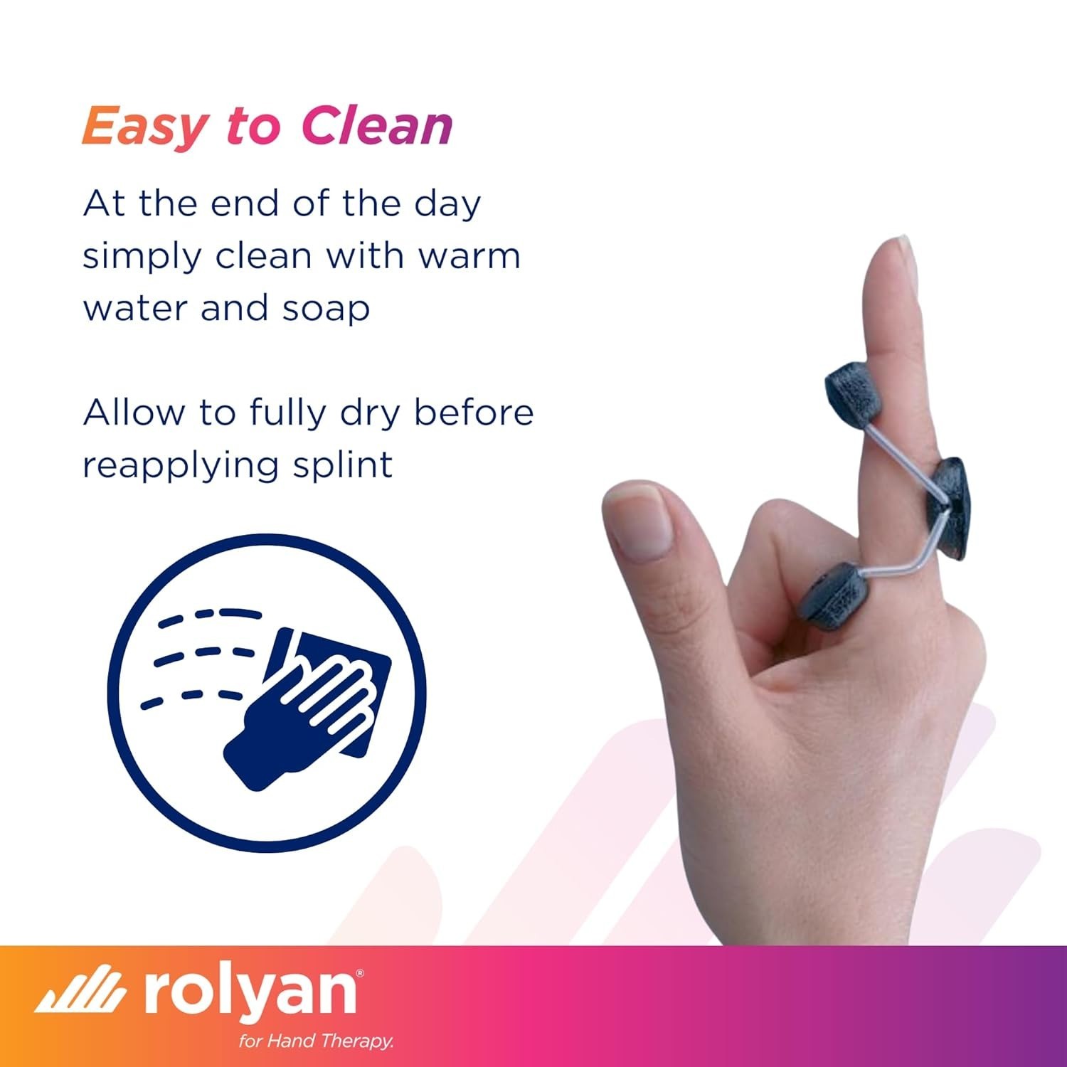 Rolyan Sof-Stretch Finger Extension Splint, Black, Finger Medium Black – 1 Pack