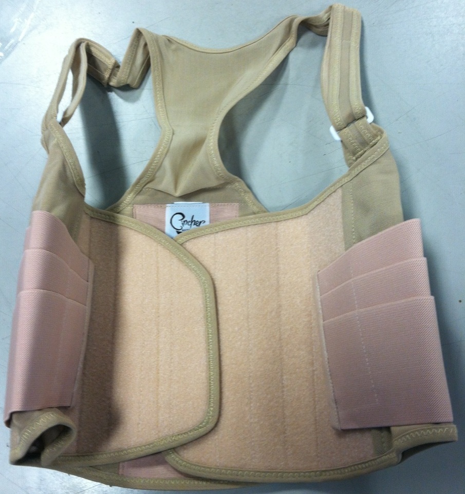 Womens Back Support Cincher Wrap Align Compression Elastic Vertical Triple Pulls