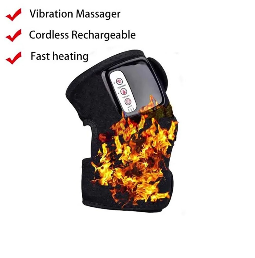 Rechargeable Electric Heating Vibration Knee Joint Brace Leg Therapy Massager