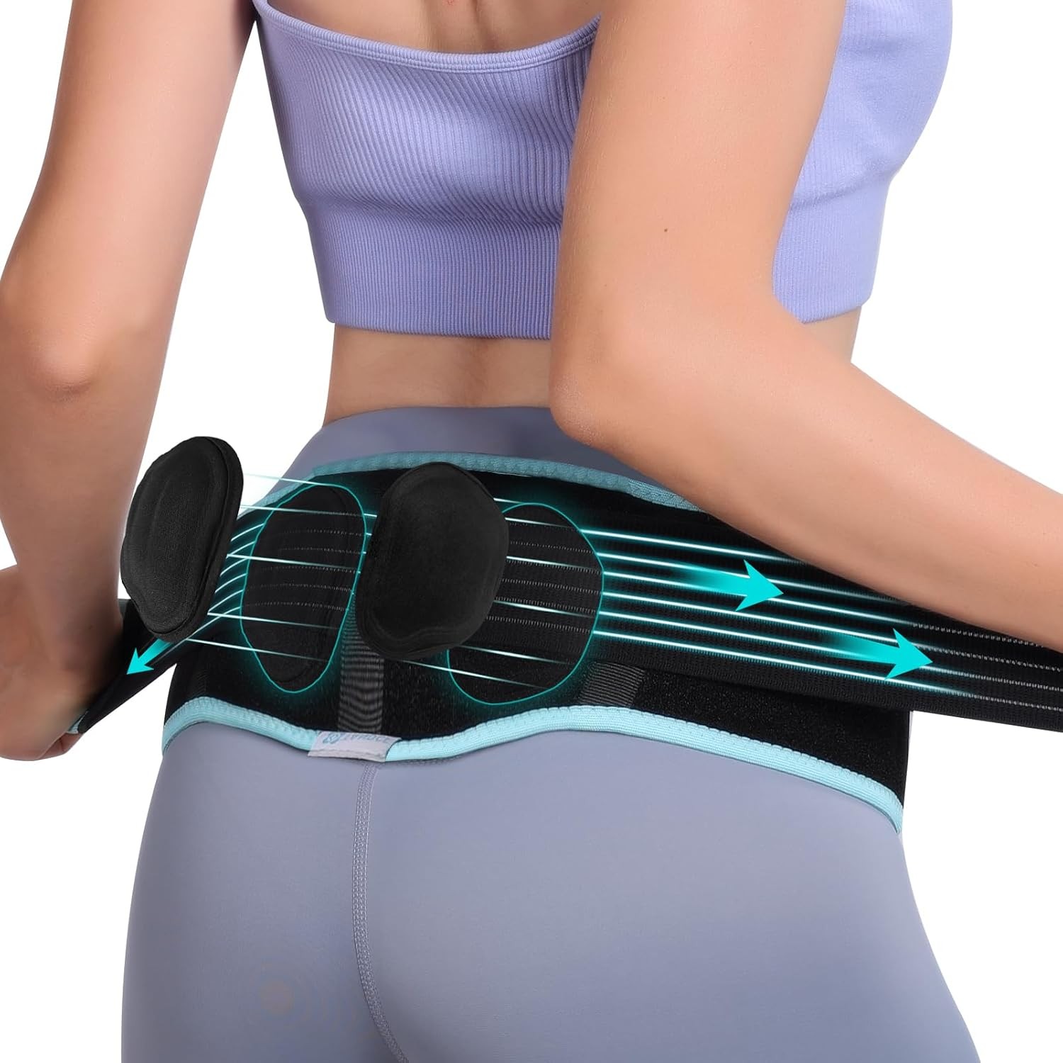 Universal Sacroiliac Hip Belt with Double 3D Pad Anti Slip Strips for Lower