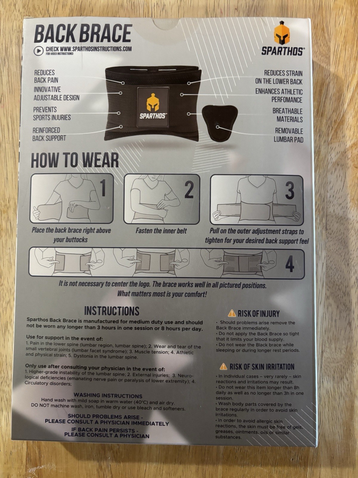Sparthos Back Brace Belt, Lower back Support Size Small- Beige