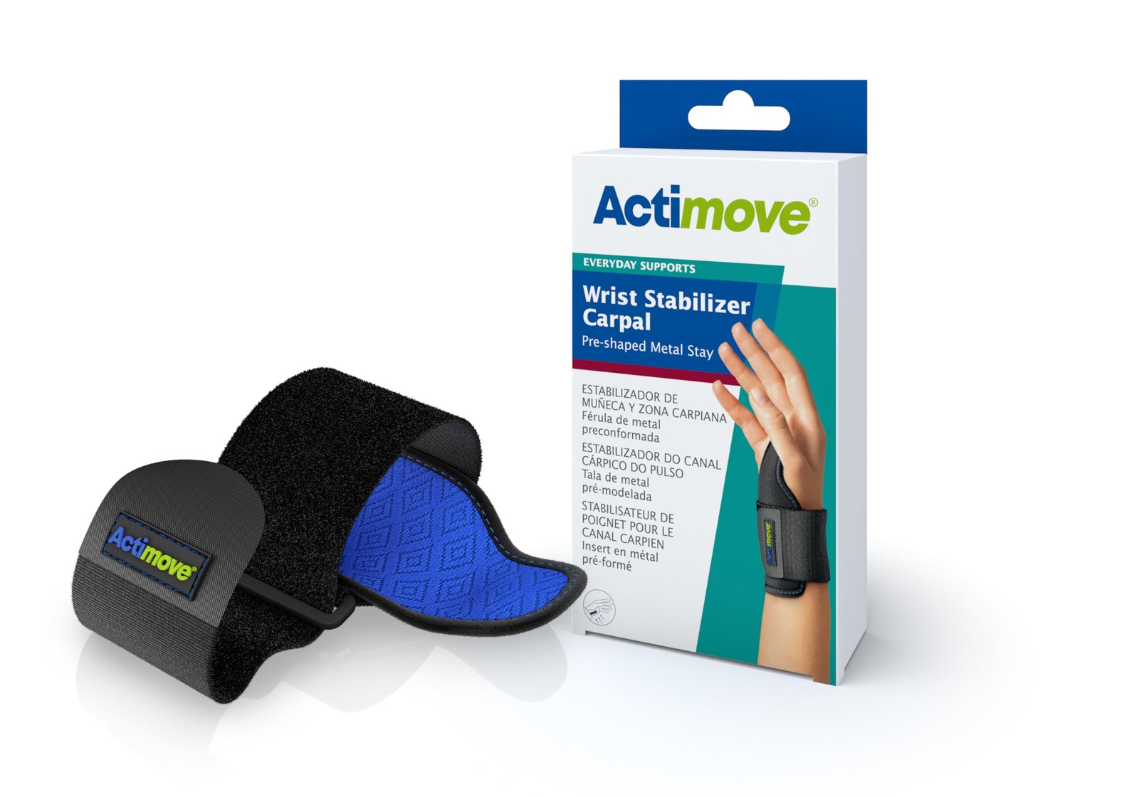 Actimove Everyday Supports Wrist Stabilizer Carpal Pre-Shaped Metal Stay Univ…