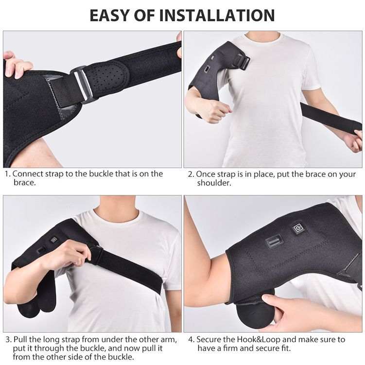 USB Heated Shoulder Massager Shoulder Brace Heating Pad For Knee Elbow Shoulder