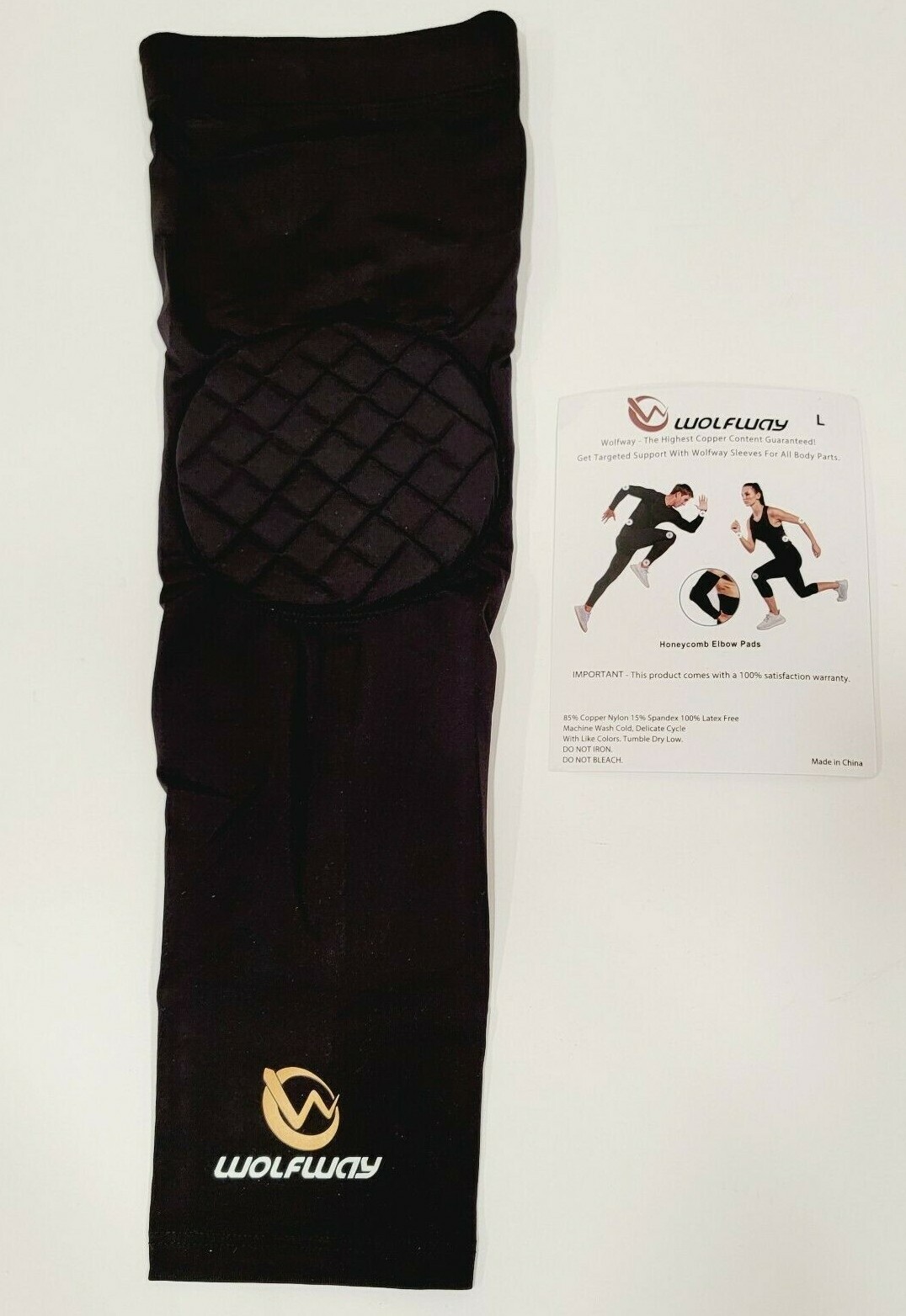 Wolfway Size Large Highest Copper Content Compression Elbow Sleeve Arm Support
