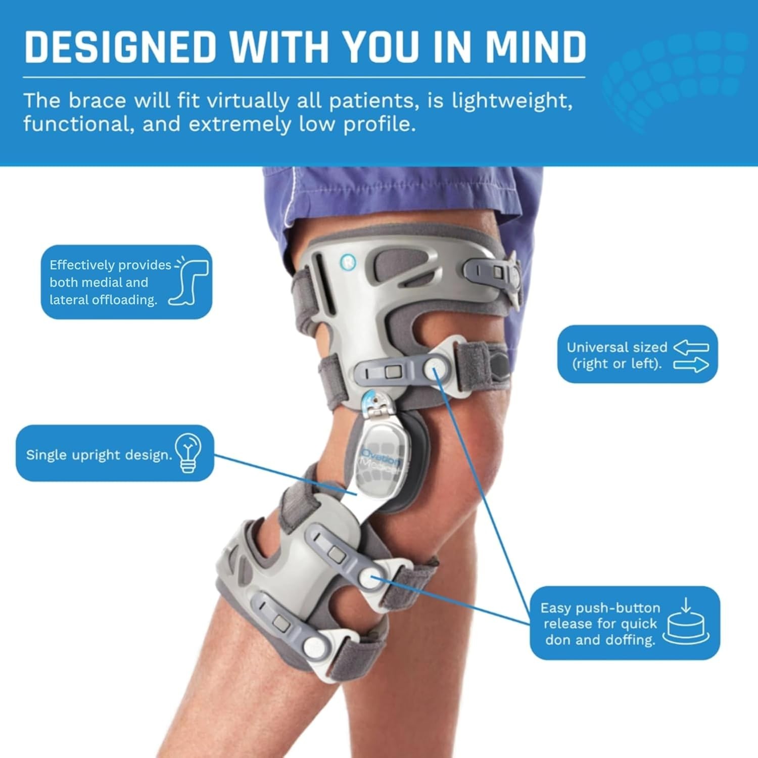 Game Changer Unloader Right Knee Brace – Lightweight, Low Profile OA Knee Brace