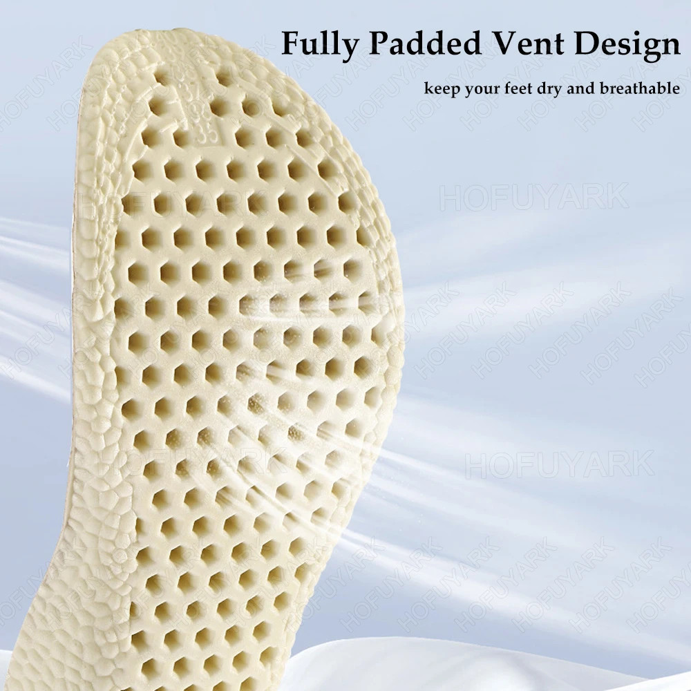 PU Sports Insoles for Sneakers Soft Leather Inner Soles Shock Absorption Breatha