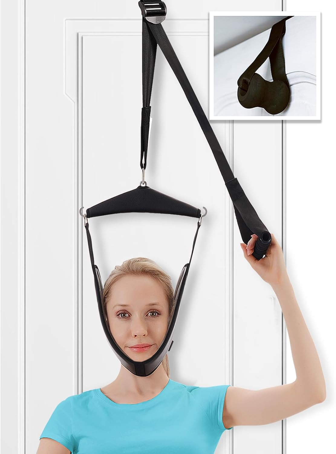 Cervical Neck Traction Device Over-The-Door,Portable Neck Stretcher,Effective Ho