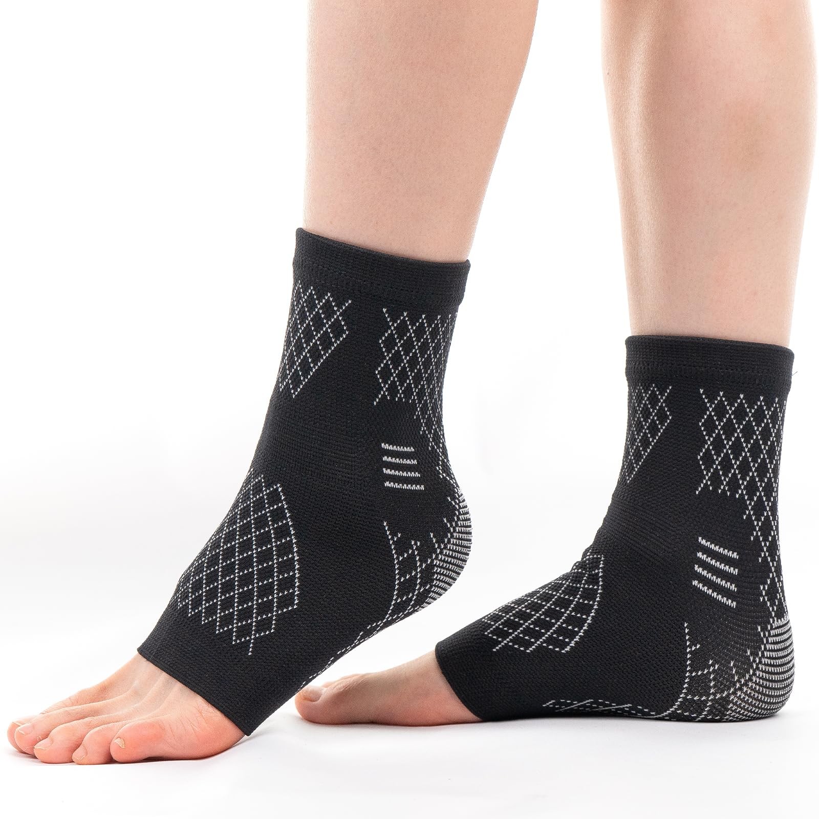 INDEEMAX 2 Pack Ankle Brace for Sprained Ankle, Arch Support X-Large, Black
