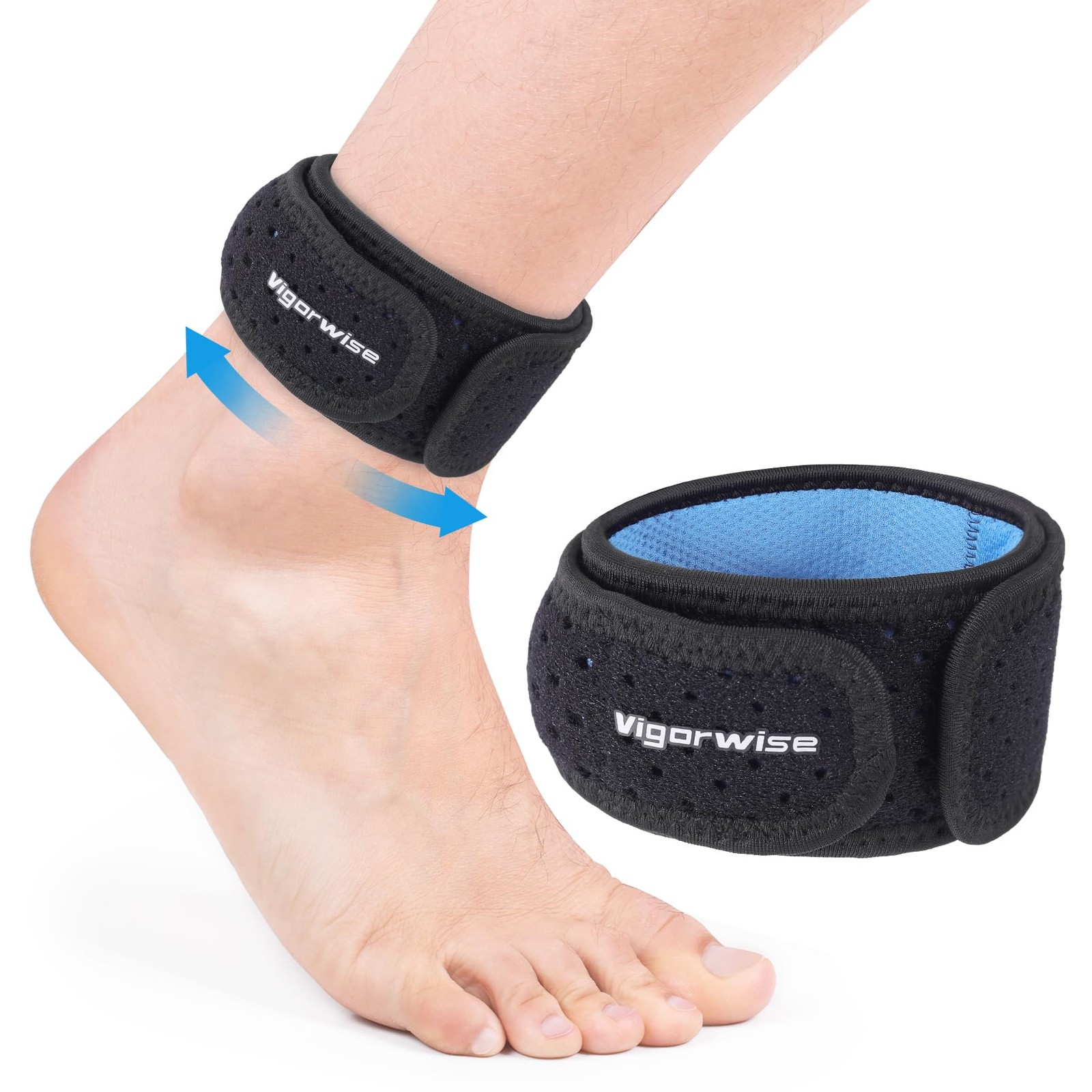 Vigorwise Achilles Tendonitis Brace, 1Pcs Adjustable One Size, Blue