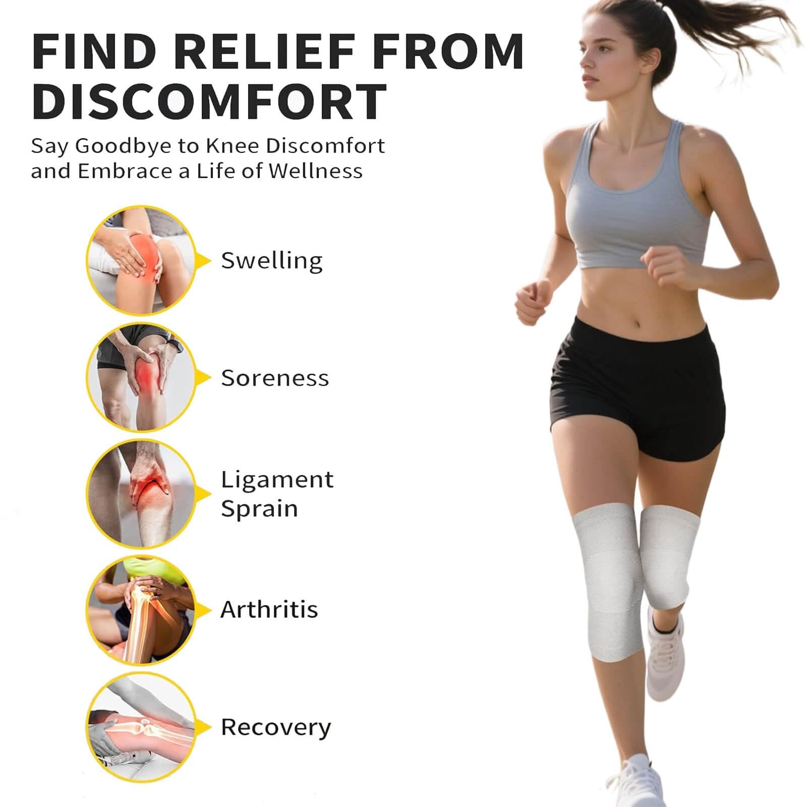Bamboo Knee Sleeve for Knee Pain – One Pair Compression Bamboo Knee Sleeves f…