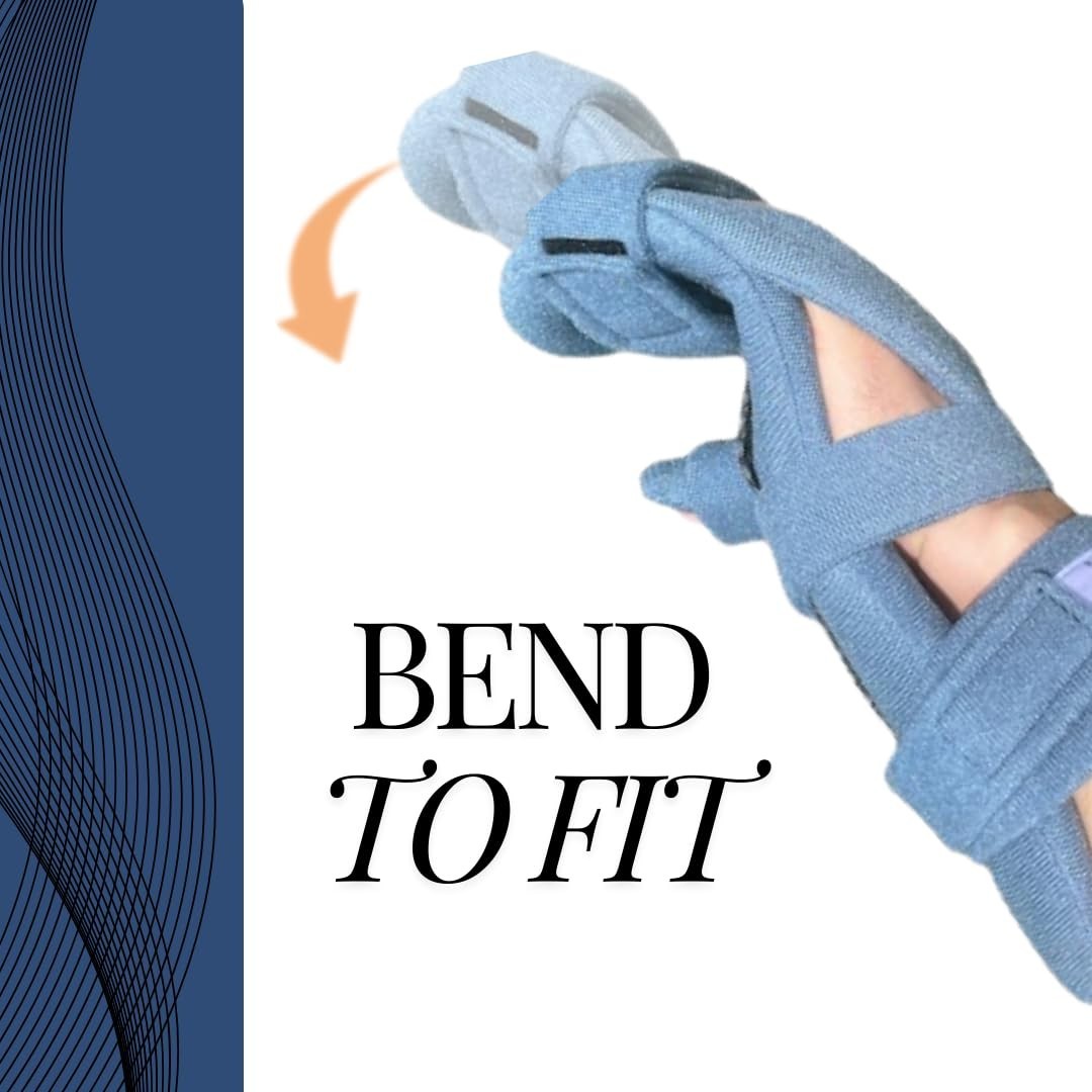 Polyester Blue Medium Left Hand Brace Contracture Relief