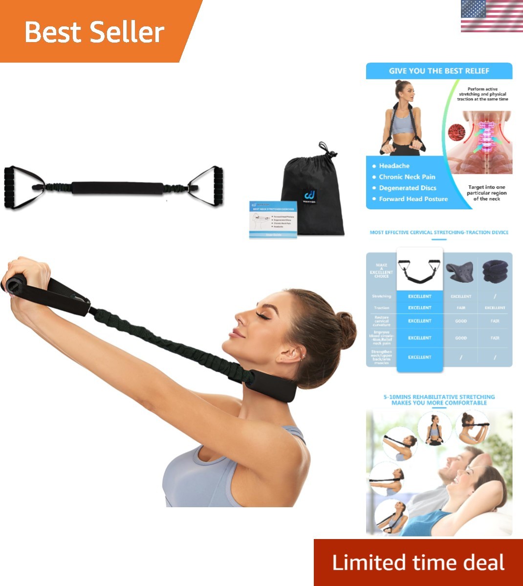 Portable Neck and Shoulder Relaxer – Professional Cervical Traction Device