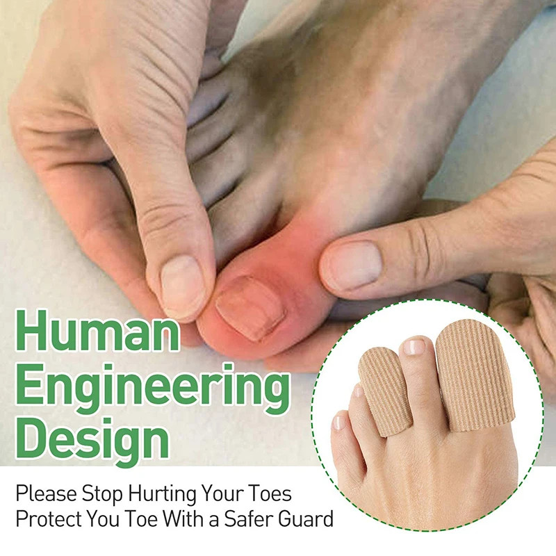 Bunions Corns Foot Pain Relief Orthotics Fabric Silicone Toe Tube Cover Protecto