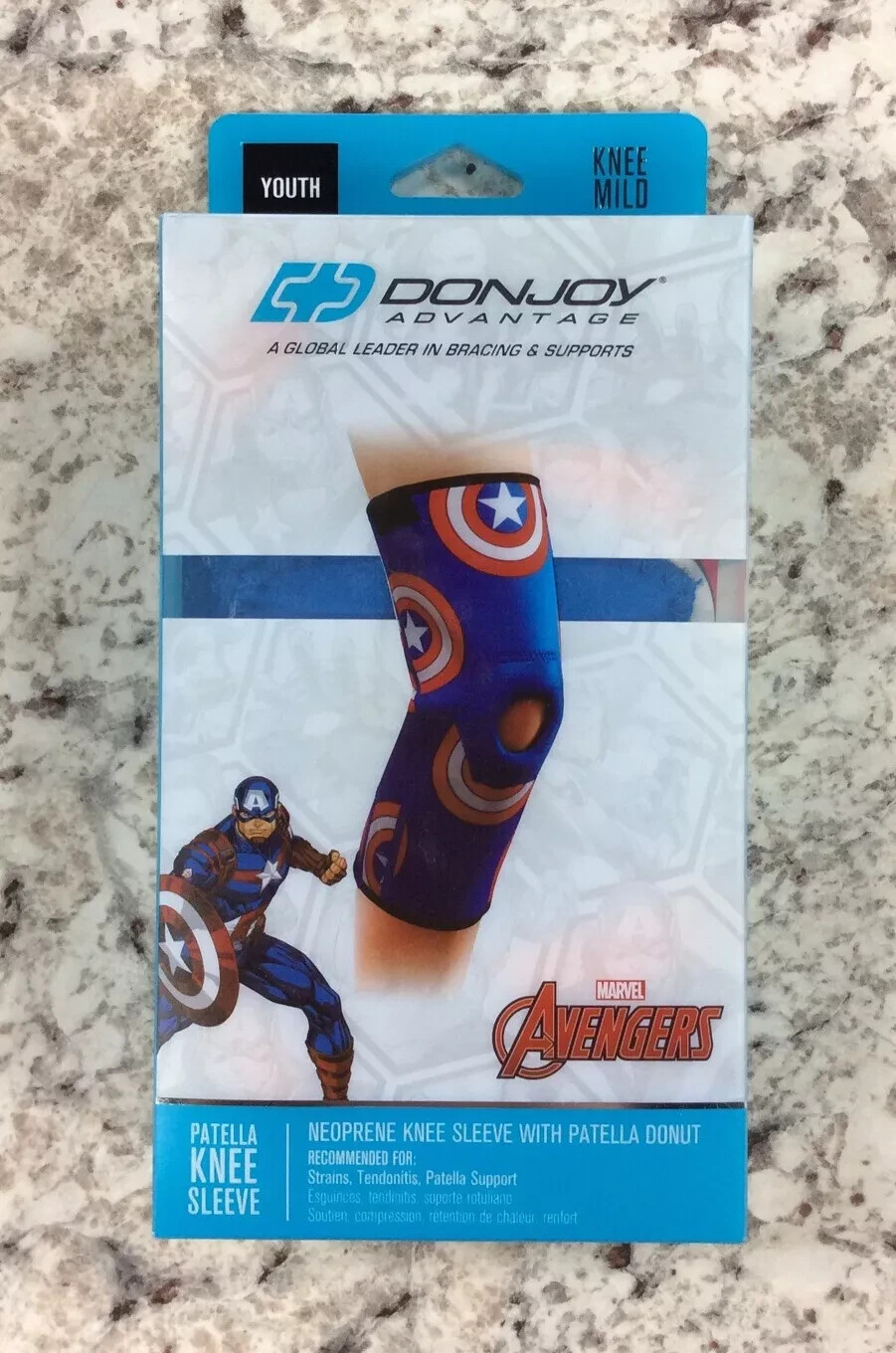 DonJoy Marvel Avengers Captain America Youth Neoprene Knee Sleeve Patella