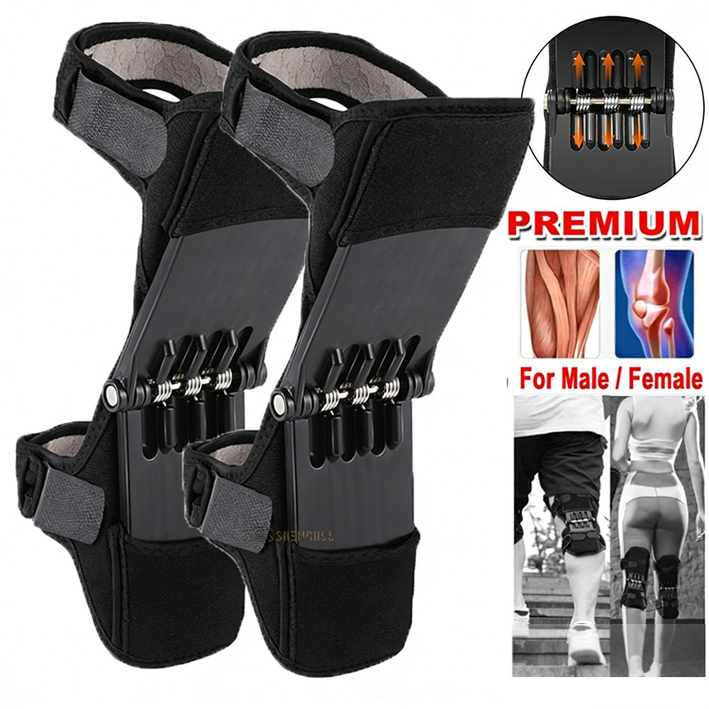 1/2Pc Joint Support Brace Knee Pads Booster Lift Squat Sports Power Spring Force