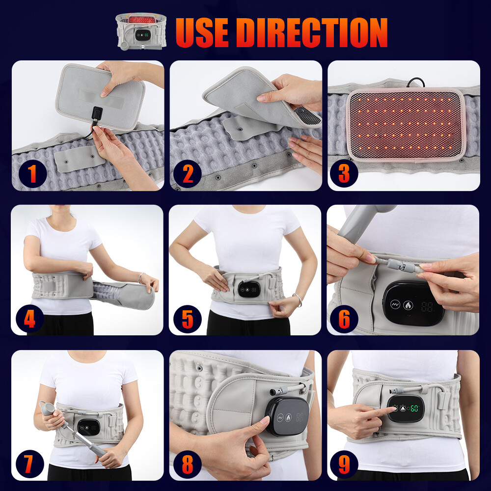 Electric Heated Back Massager Wrap with Vibration Therapy Pain Relief Waist Belt