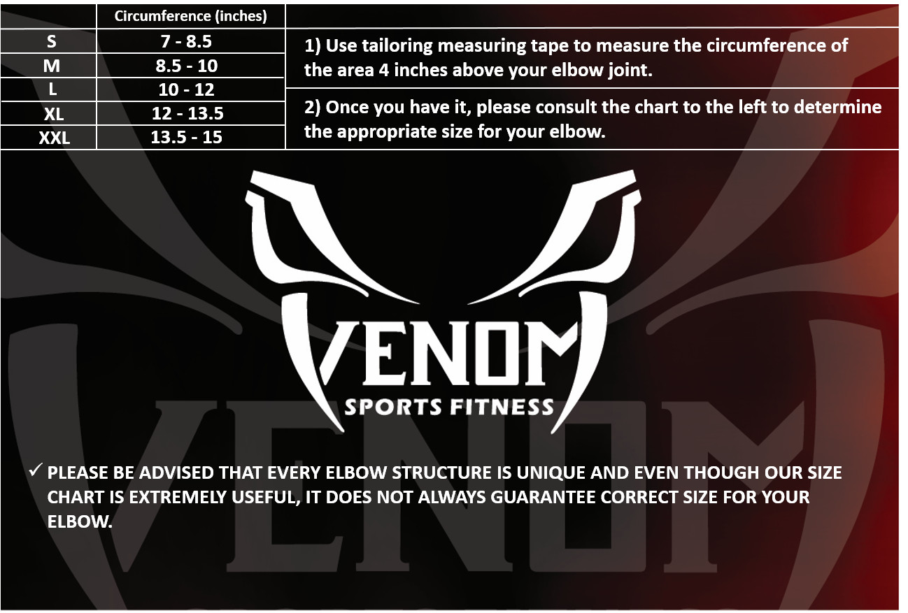 Venom Sports Fitness Colored Elbow Brace Compression Sleeve Support