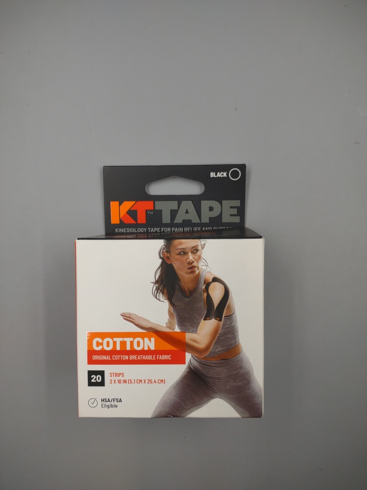 KT TAPE Precut Elastic Kinesiology Tape – Black ~ 20 2″ x 10″ Strips