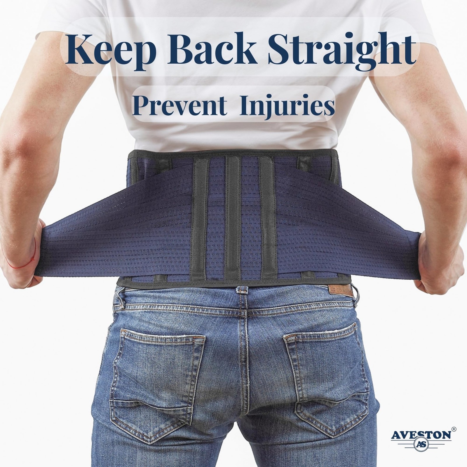 Back Support Lower Back Brace for Back Pain Relief – Thin Breathable Rigid 6 rib
