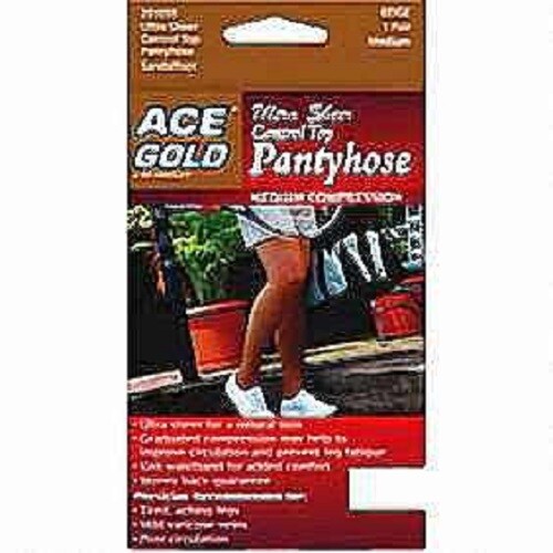 Ace Gold Ultra Sheer Control Top Pantyhose – Medium Compression , Beige, Medium,