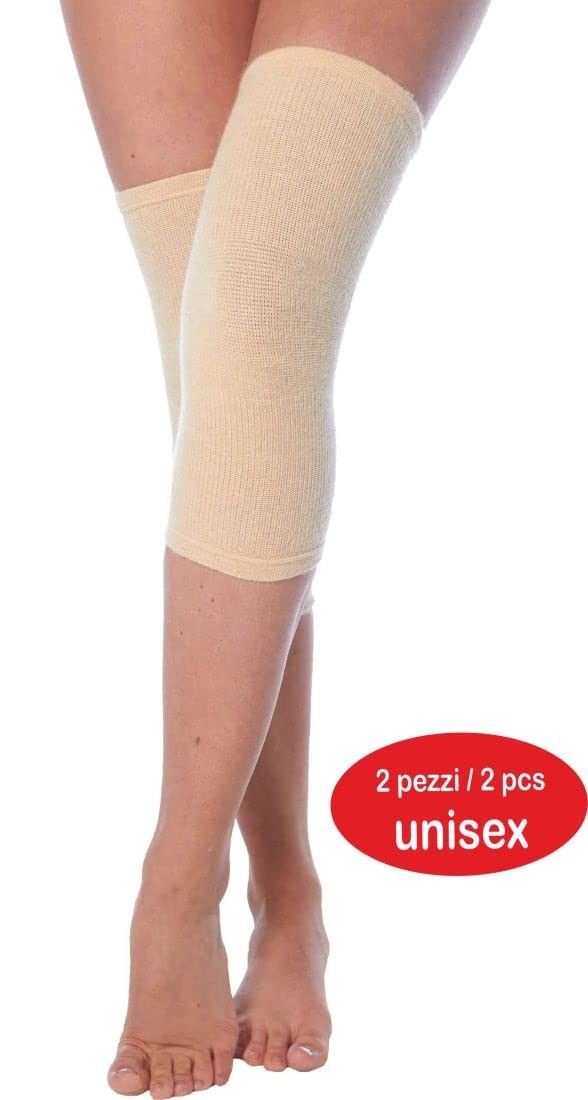 CzSalus Knee warmer in Angora wool (2 pcs) Ecru Tg. L/XL Large-X-Large,