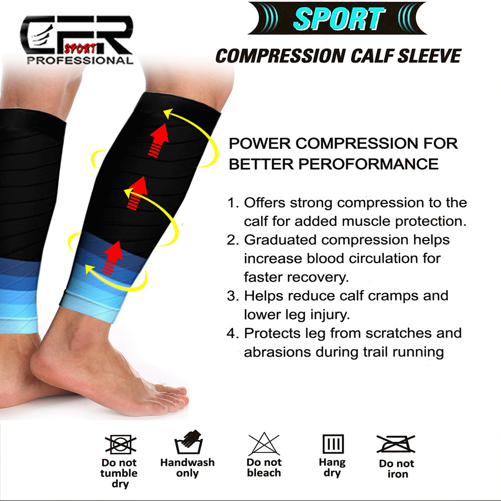 2pc Calf Sleeves Leg Support Compression Socks Running Shin Splint Varicose Vein