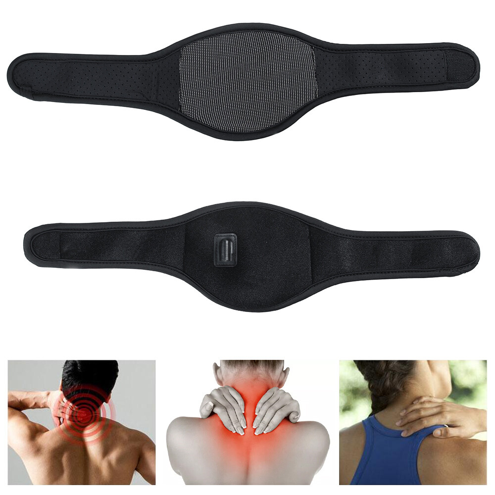 USB Heating Neck Brace Belt Magnetic Infrared Therapy Support Wrap Band Heat Pad
