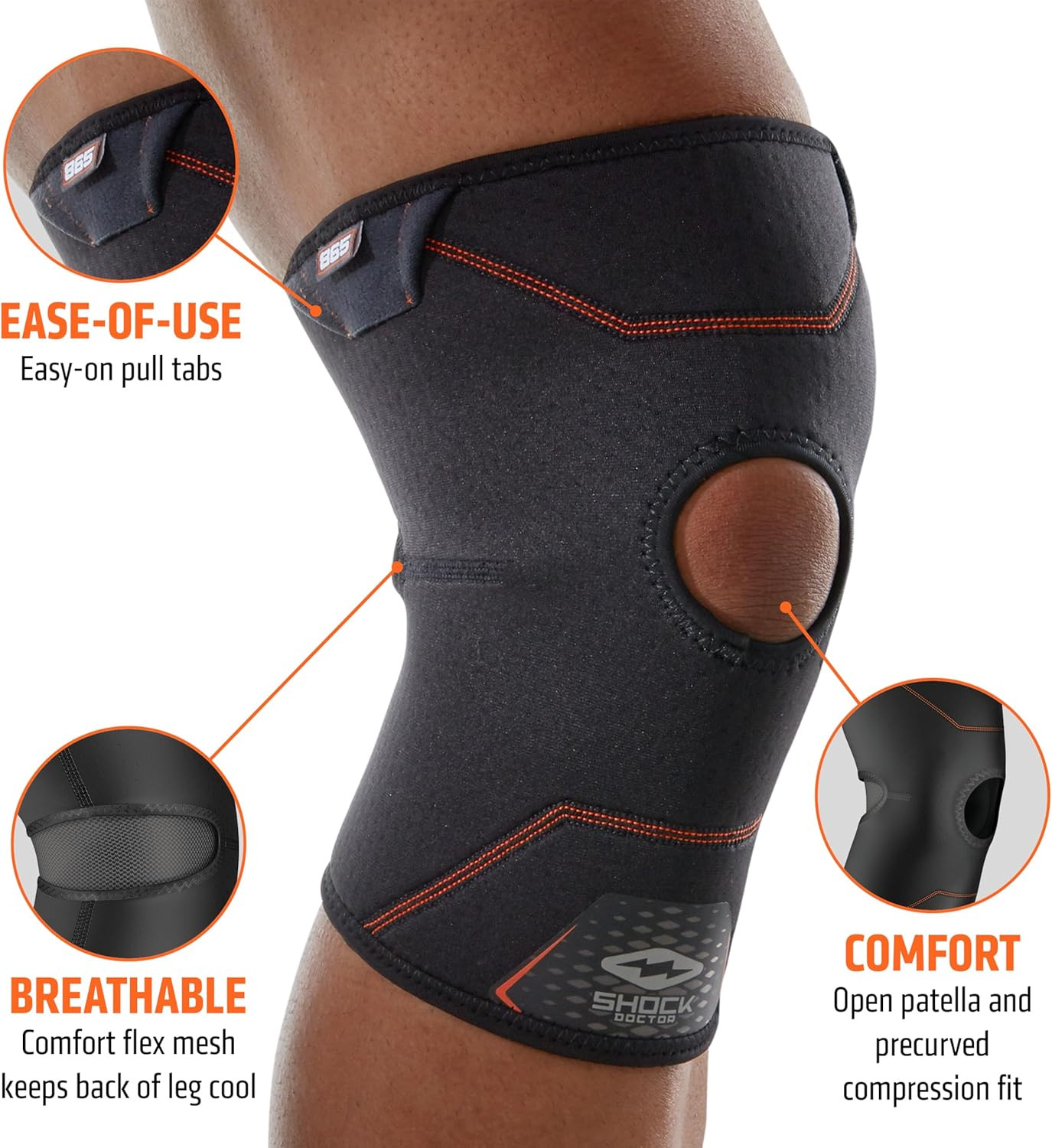 Knee Brace Compression Sleeve Support (1 Unit). Helps Pain / Healing from Arthri