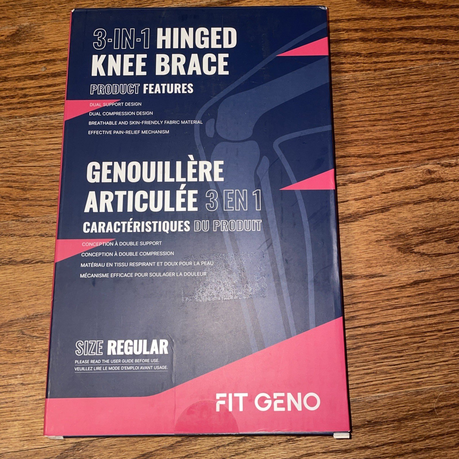 Fit Geno 3 In 1 Hinged Knee Brace Size Regular NEW NIB