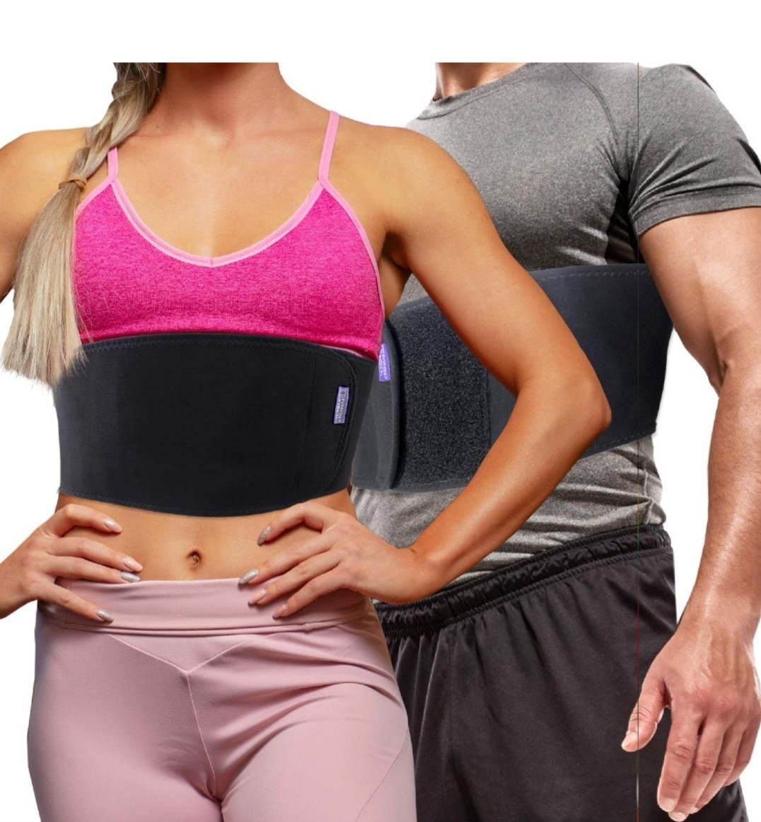 Everyday Medical Adjustable Rib Support Belt, Compression, Black, 6 in