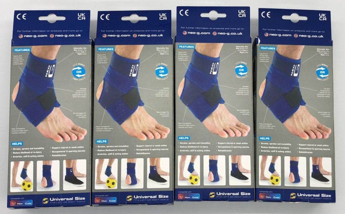 4PK Neo G Ankle Support VCS ~ 1 Support Each ~ Moderate ~ Universal Size ~ NEW