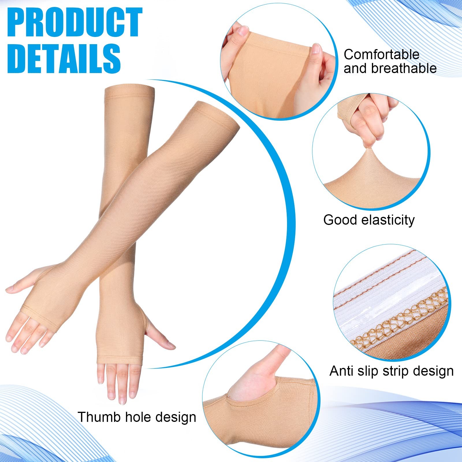 2 Pairs Elderly Skin Protection Sleeves Arm Protector for Thin Skin Bruising …