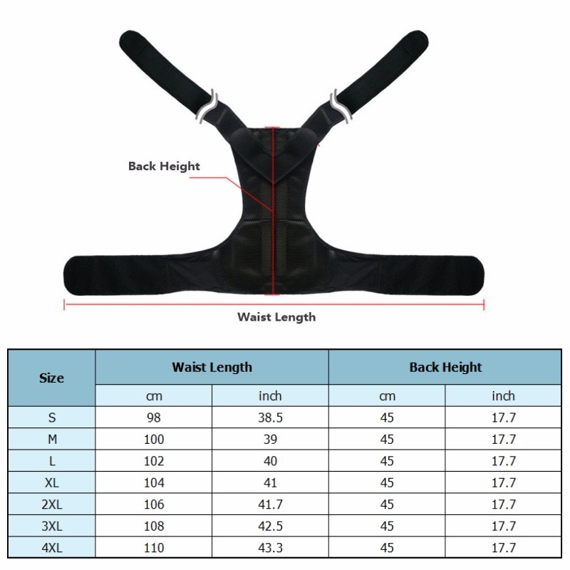 Chest Support Belt Back Shoulder Posture Corrector Therapy Humpback Brace Vest