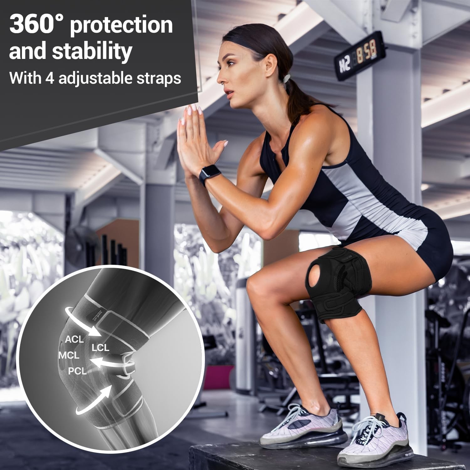 ELITE Knee Brace with Side Stabilizers & Patella Gel Pads for Maximum Knee Pain