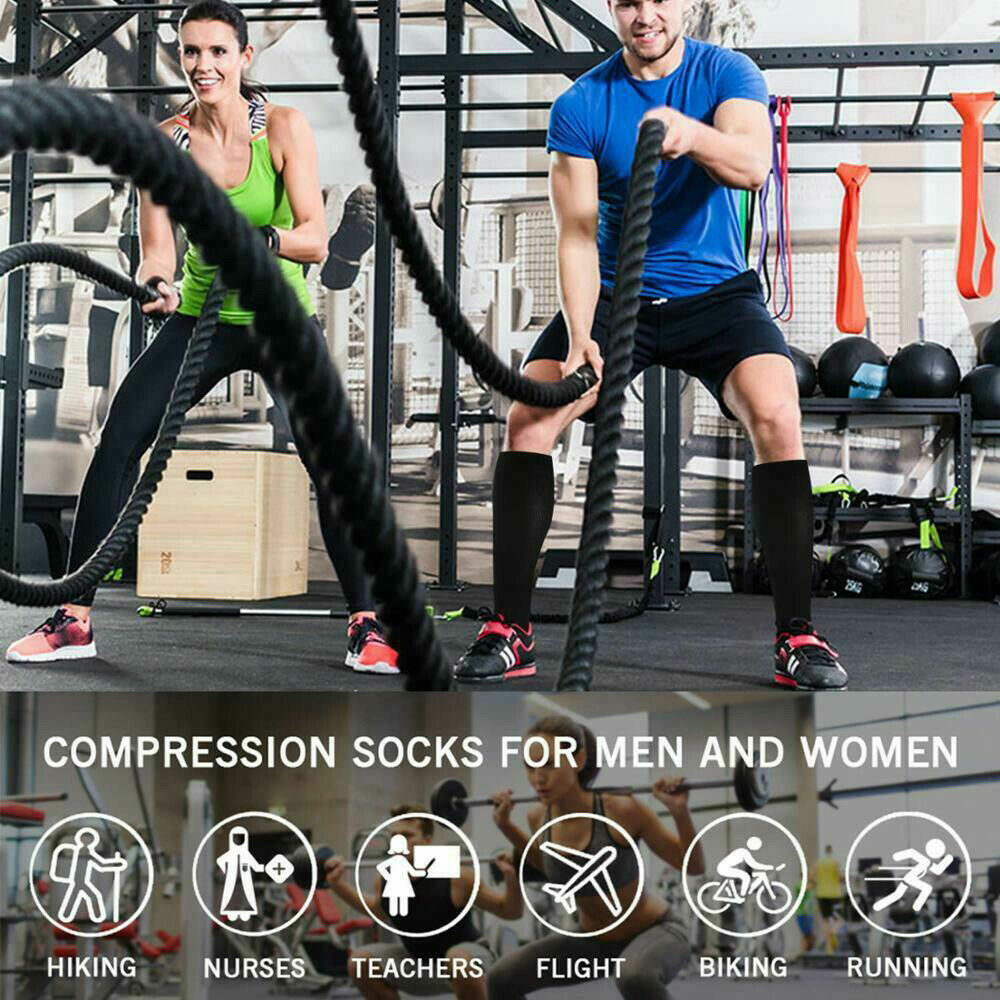 3/6 Pairs Compression Stockings for Men and Women 15-20 Close Toe Socks S/M/L/XL