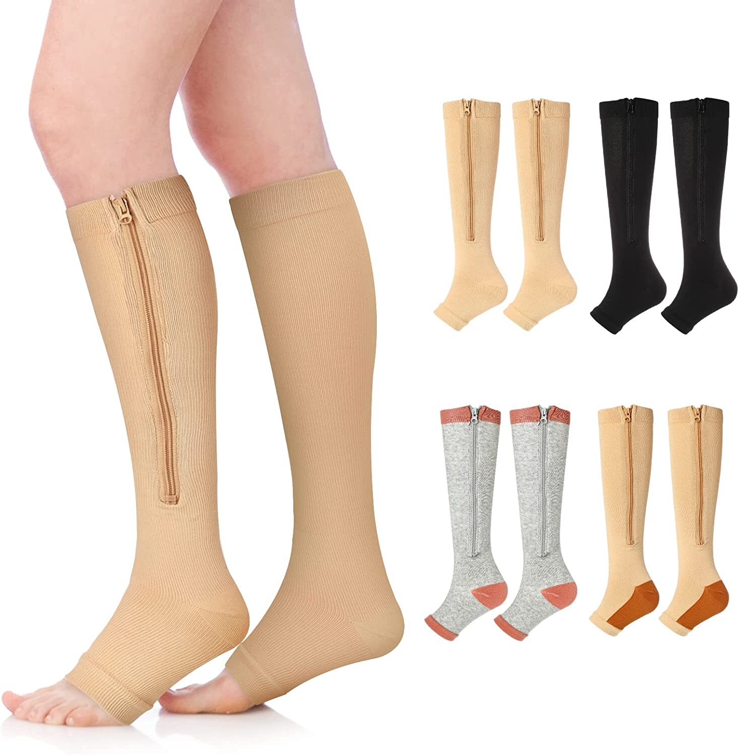 3 Pair Compression Socks For Men Women Circulation Support Stockings 20-30mmHg