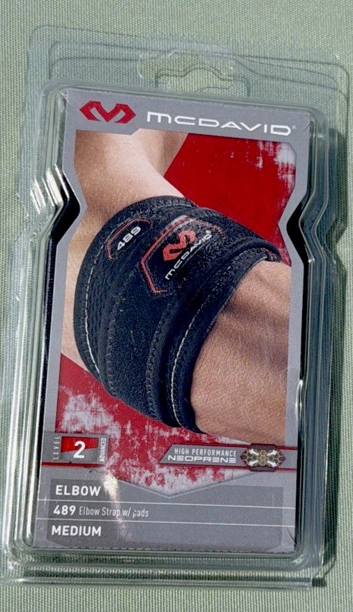 McDavid 489 Elbow Strap Pads Medium Level 2 Neoprene Tennis Golfer’s Elbow NEW