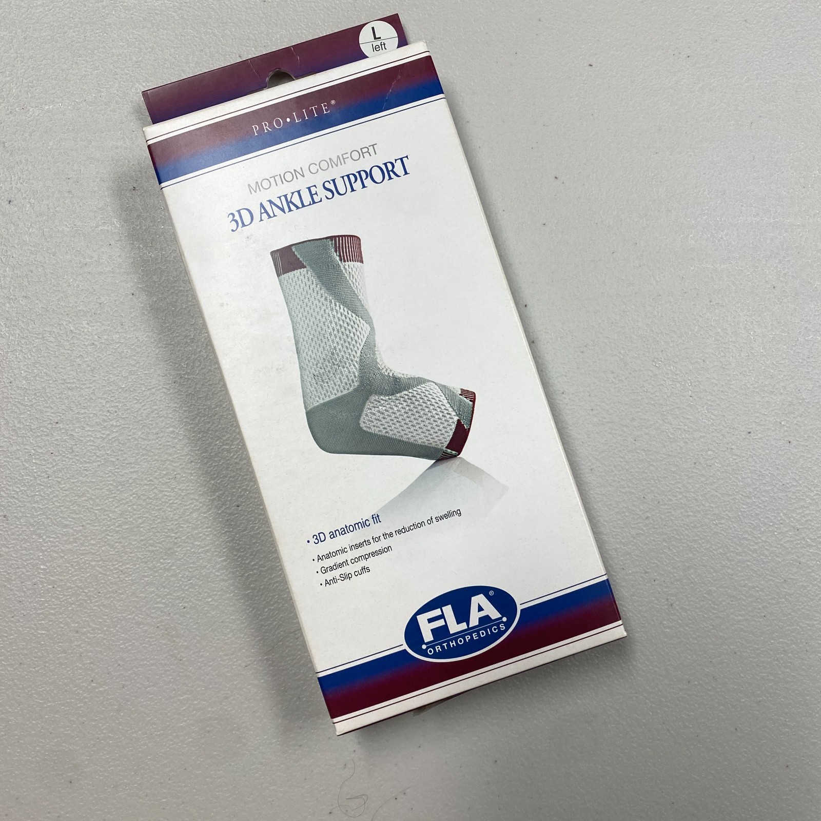 New FLA Orthopedics Pro Lite Motion Comfort 3D Ankle Support Large Left