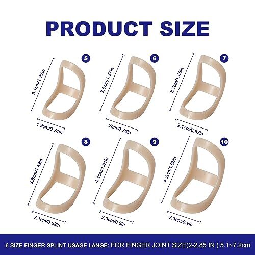 6 pcs Oval Finger Splints Waterproof Finger Splint for Broken 5,6,7,8,9,10