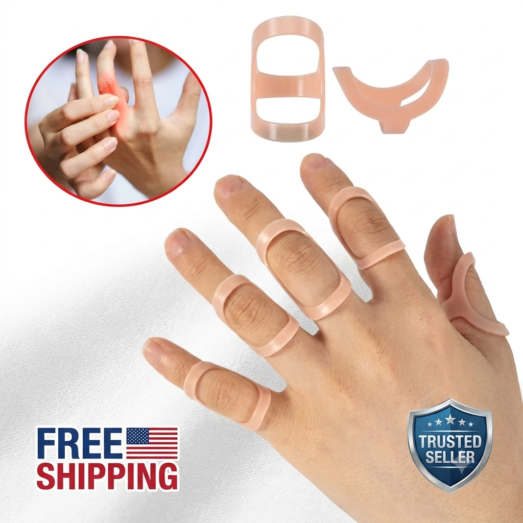 5Pcs Oval Finger Splint Trigger Support Mallet Brace Arthritis Pain Relief Kit