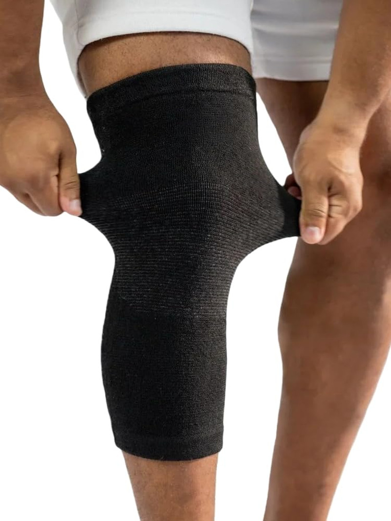 Bamboo Knee Sleeves, 2-Pack Knee Compression Sleeve Women Men Elastic Warm Slip-