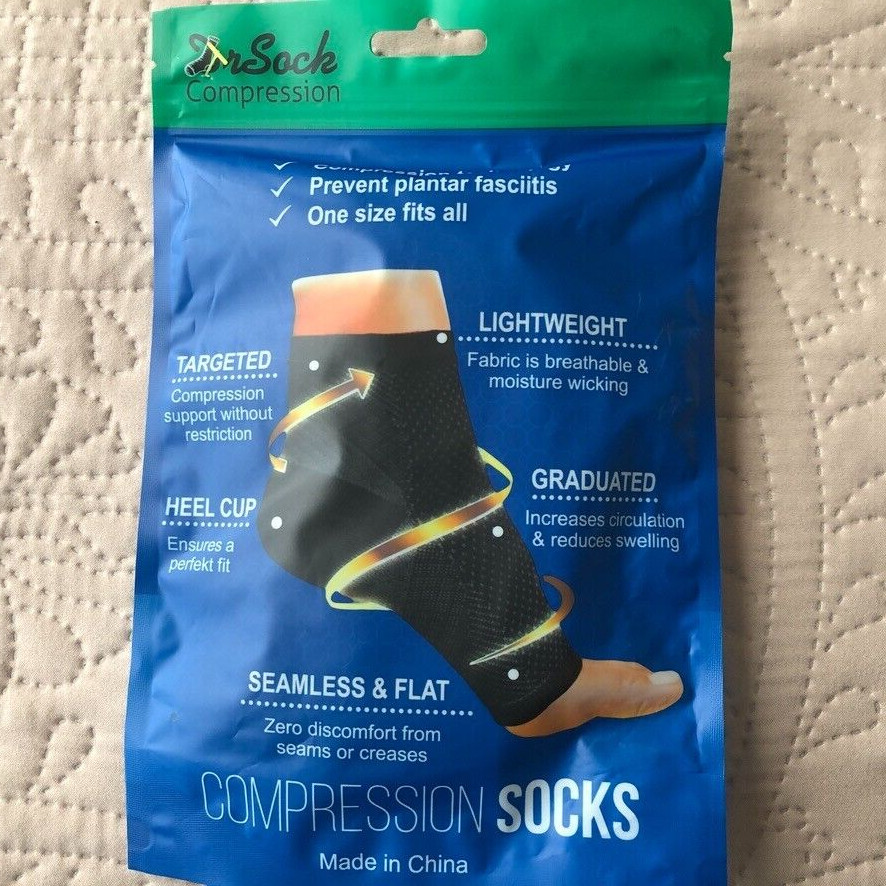 Dr. Sock Black COMPRESSION SOCKS One Size Fits quantity 3, 2 unopened 1 opened