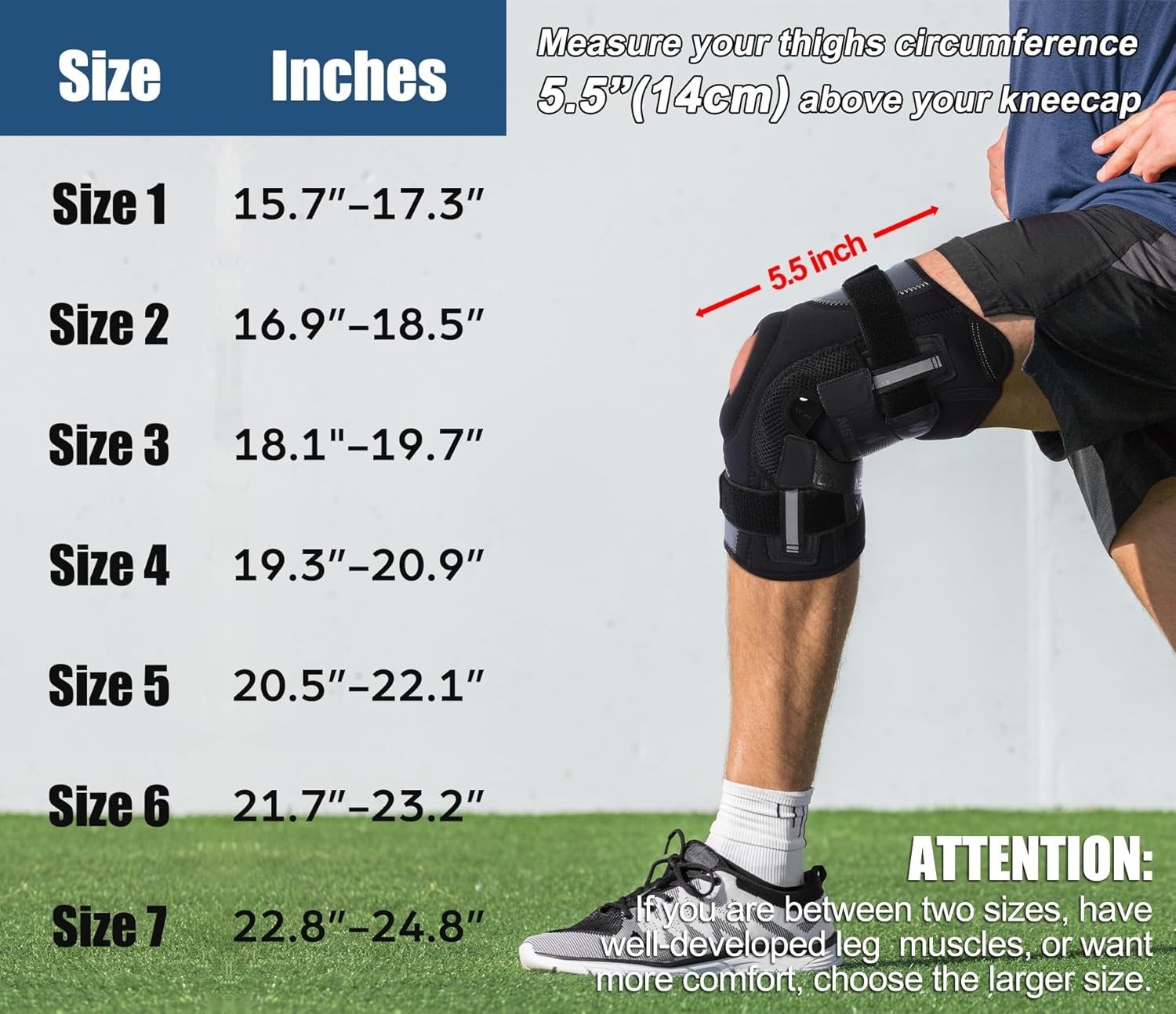 NEENCA Hinged Knee Brace M Size Patented X-Straps Arthritis Meniscus ACL Support