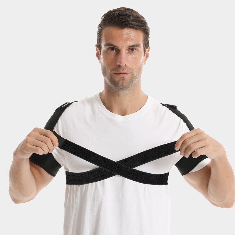 Double Shoulder Support Brace Strap Wrap Protector Men Women Posture Corrector