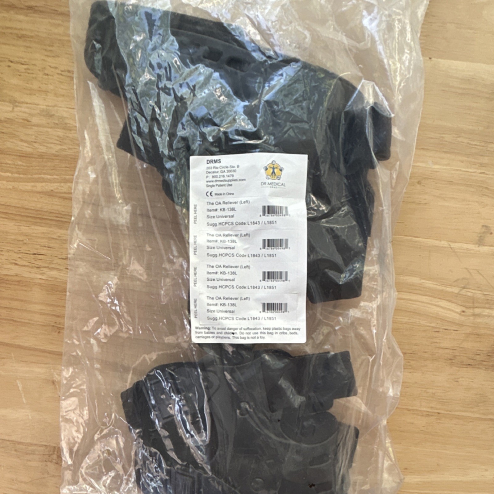 DR Medical Knee Brace Black KB-138L Universal Orthopedic Support